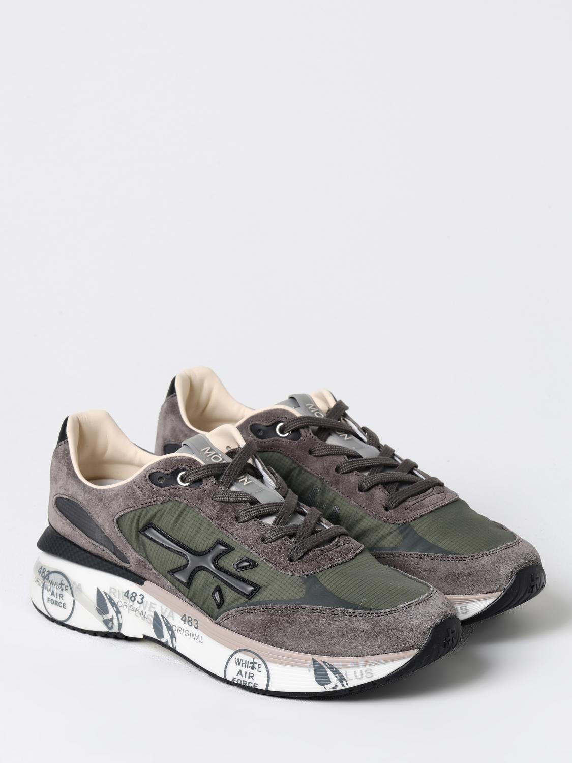 PREMIATA SNEAKERS: Sneakers Moe Run Premiata in camoscio e nylon , Militare - Img 2