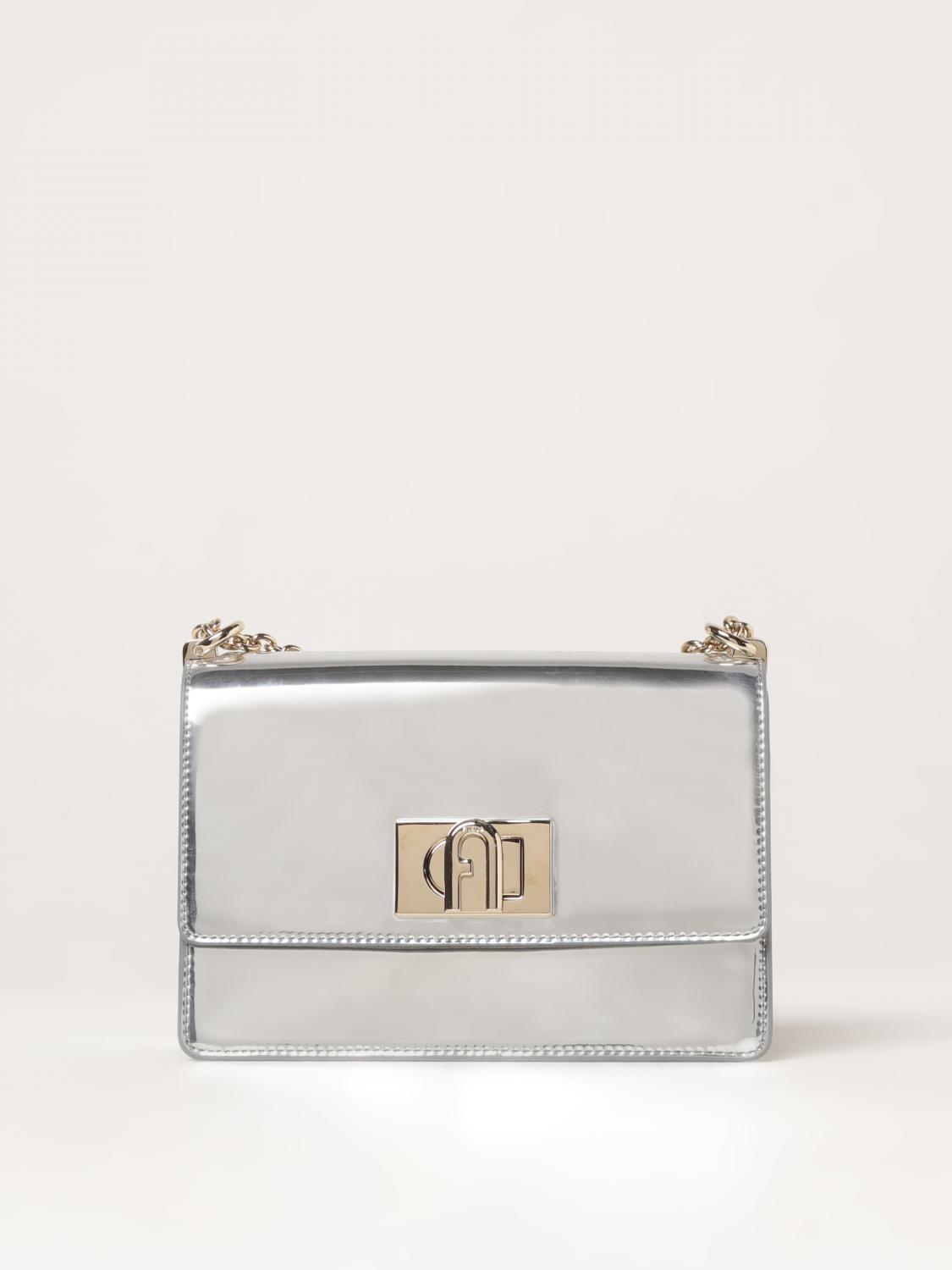 FURLA MINI BAG: Shoulder bag woman Furla, Silver - Img 1