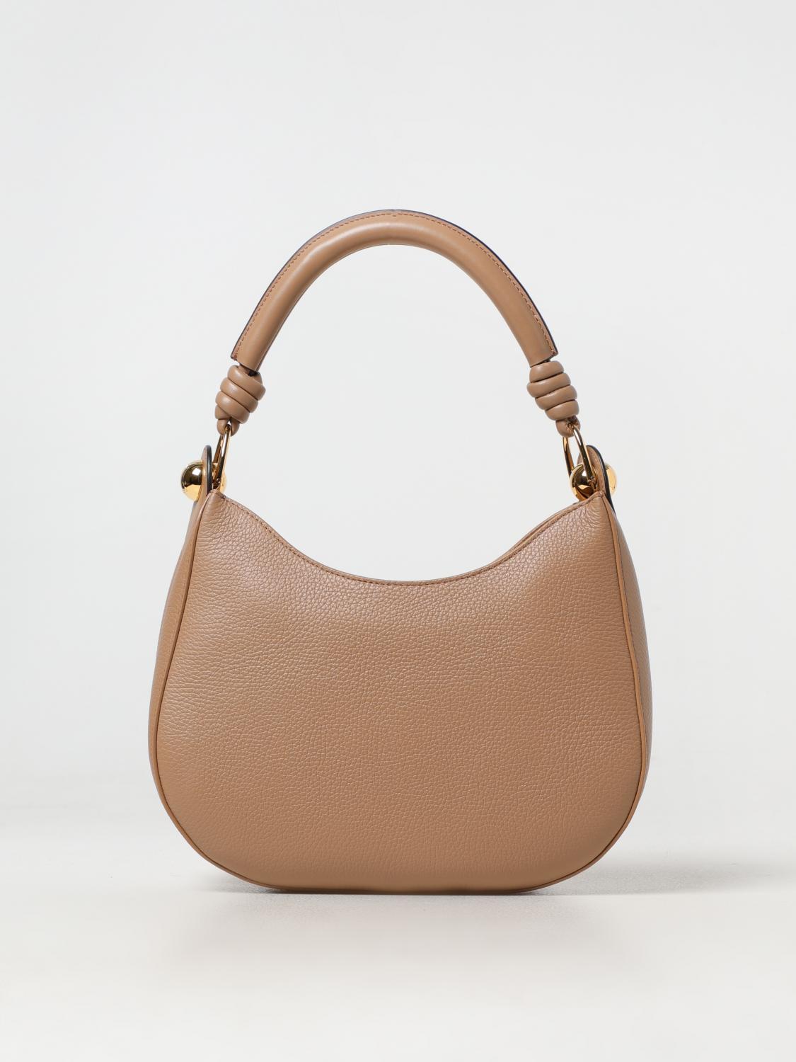 FURLA BORSA A SPALLA: Borsa Sfera Furla in pelle a grana, Beige - Img 1