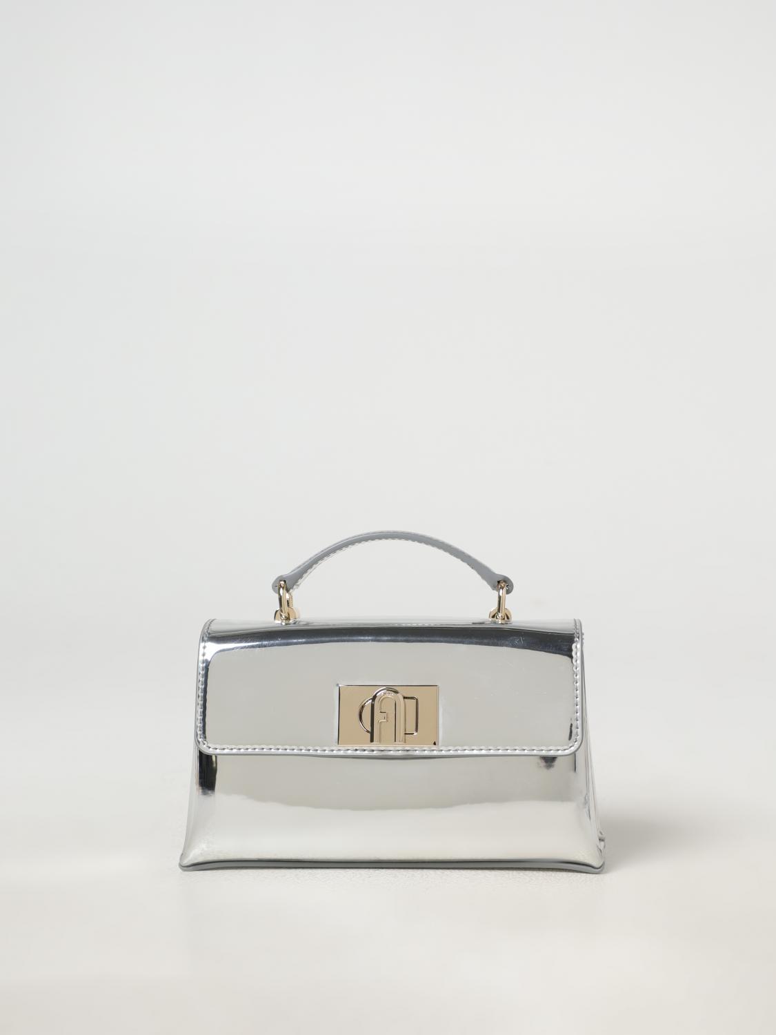 FURLA MINI BAG: Shoulder bag woman Furla, Silver - Img 1