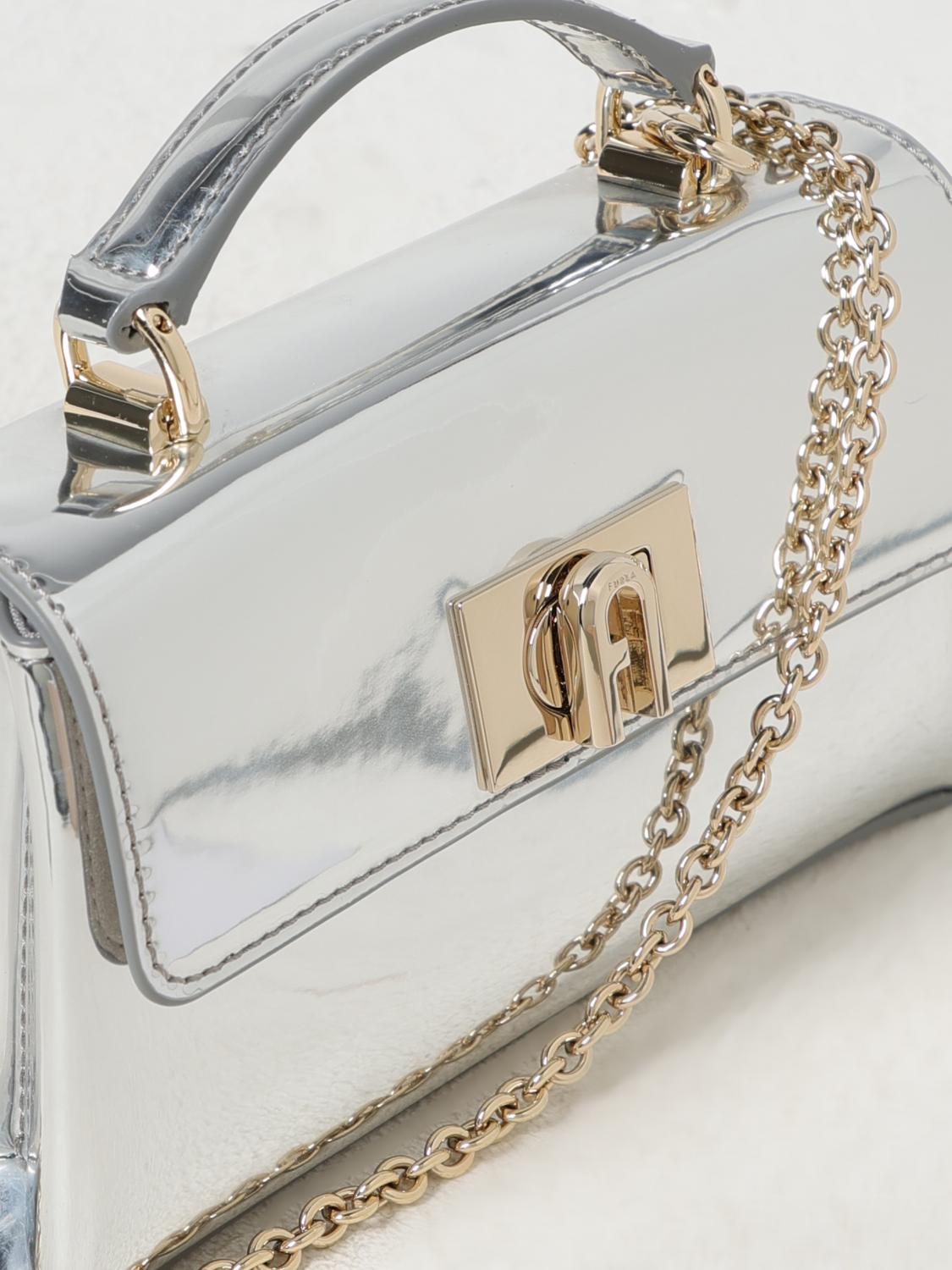 FURLA MINI BAG: Shoulder bag woman Furla, Silver - Img 3