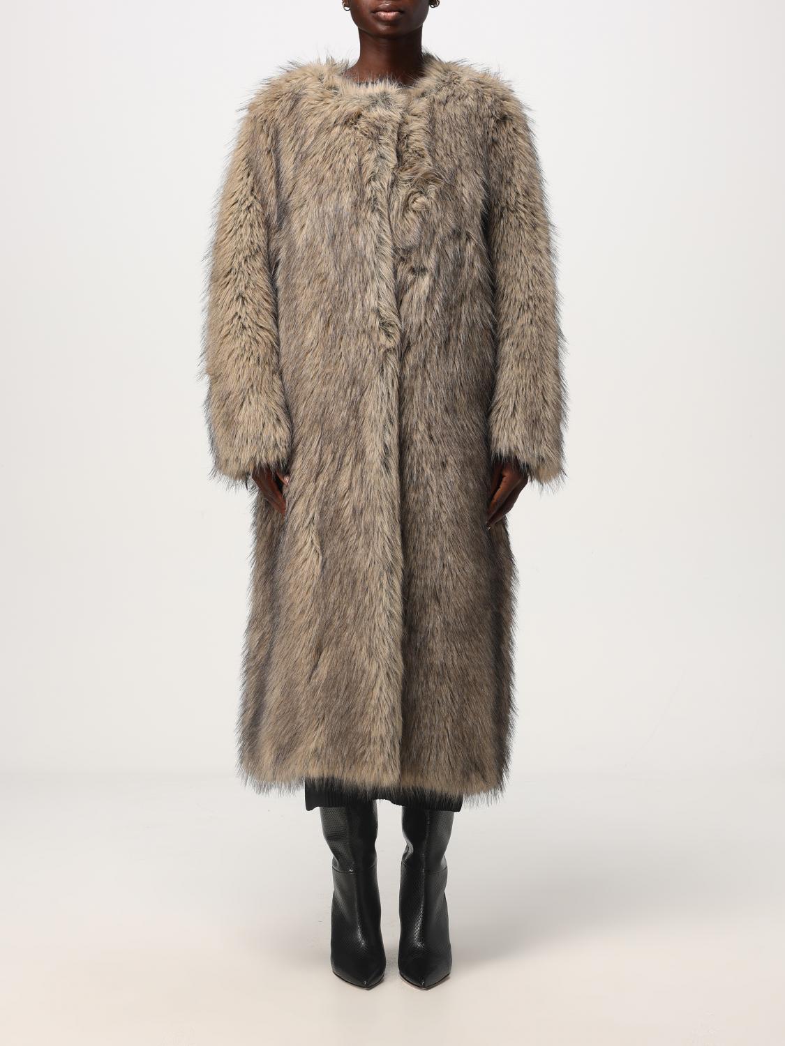 MEIMEIJ FUR COATS: Coat woman Meimeij, Beige - Img 1