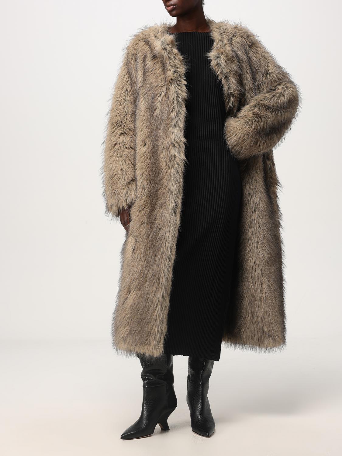 MEIMEIJ FUR COATS: Coat woman Meimeij, Beige - Img 2