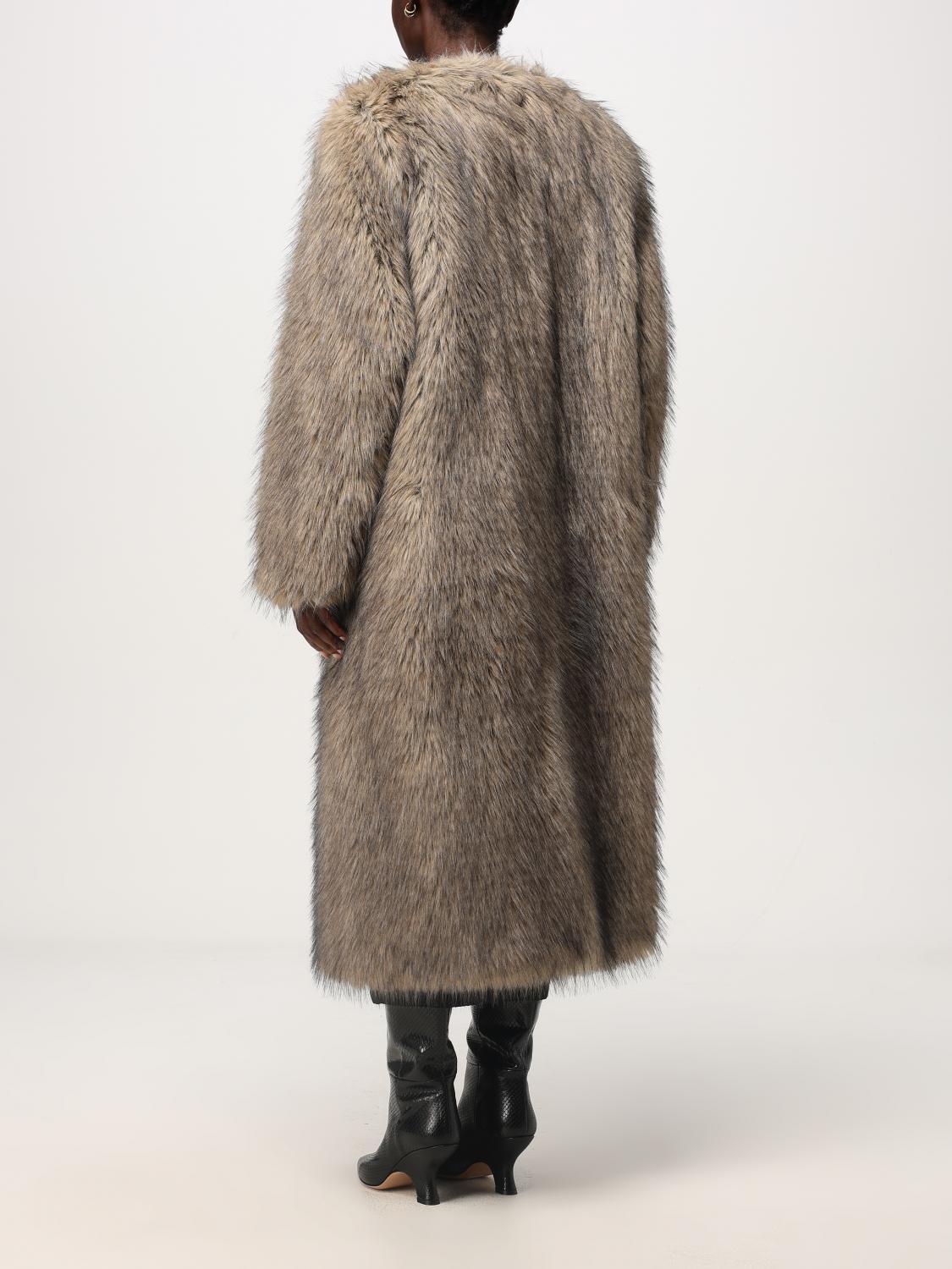 MEIMEIJ FUR COATS: Coat woman Meimeij, Beige - Img 3