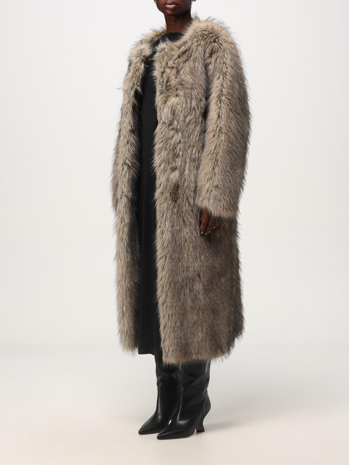 MEIMEIJ FUR COATS: Coat woman Meimeij, Beige - Img 4