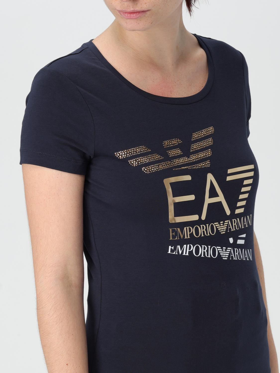 EA7 T-SHIRT: T-shirt woman Ea7, Blue - Img 3