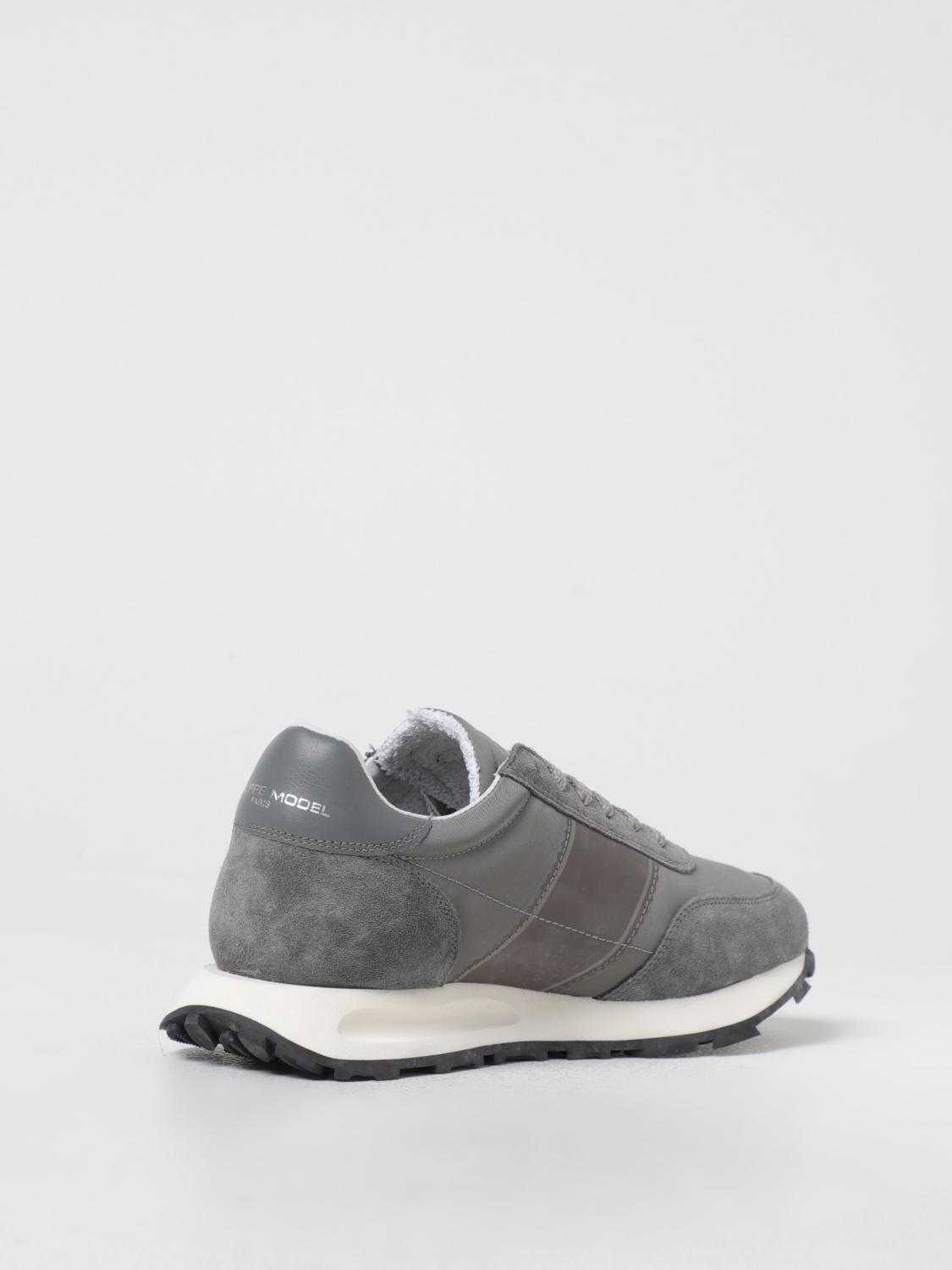 PHILIPPE MODEL SNEAKERS: Sneakers Tropez Philippe Model in camoscio e nylon , Grigio - Img 3