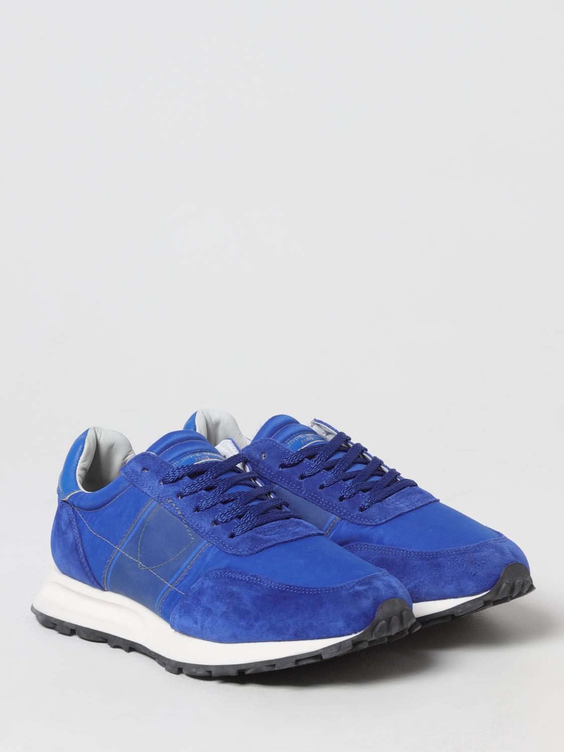 PHILIPPE MODEL SNEAKERS: Sneakers Tropez Philippe Model in camoscio e nylon , Blue 1 - Img 2