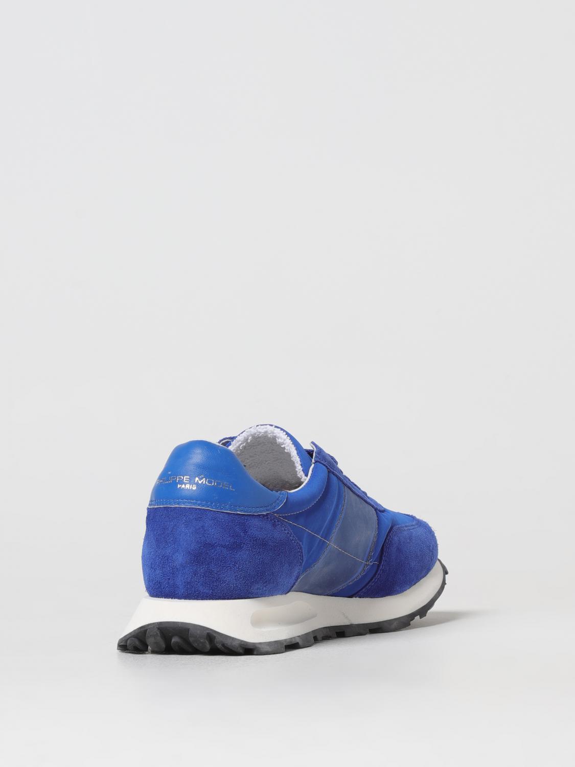 PHILIPPE MODEL SNEAKERS: Sneakers Tropez Philippe Model in camoscio e nylon , Blue 1 - Img 3