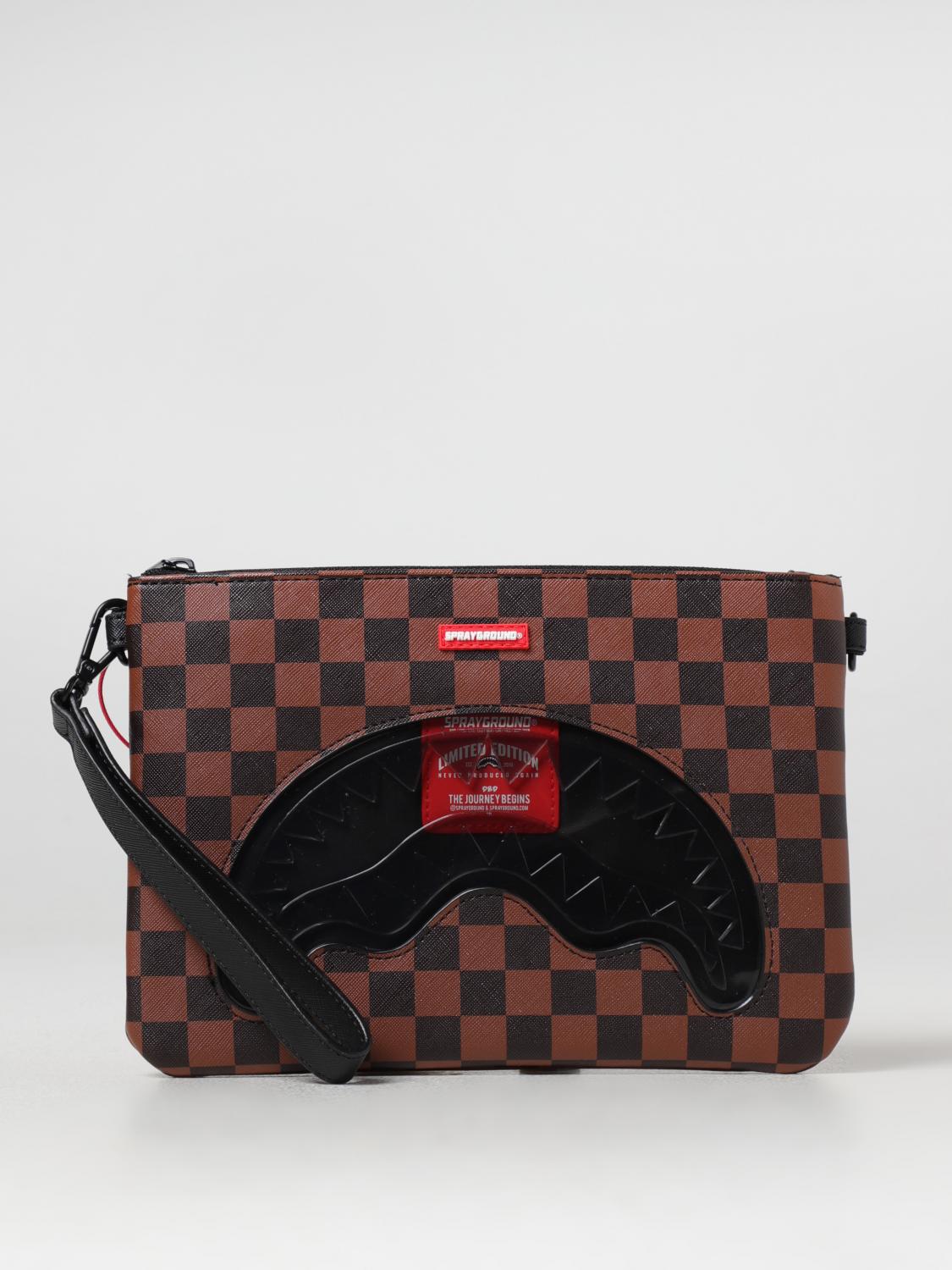 Giglio Pochette Sprayground in cotone spalmato saffiano con motivo check all over