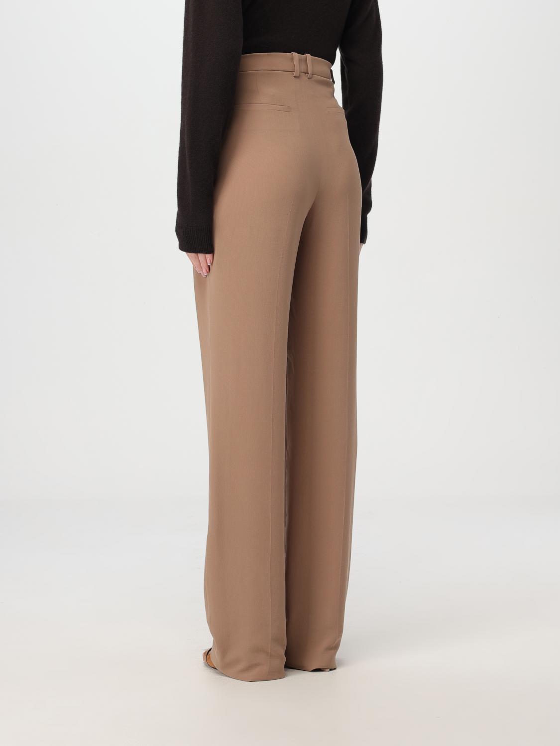 パンツ SAINT LAURENT Women Straight Pants 824389Y1I25 1506 BEIGE Saint Laurent Straight Leg Pant in Taupe Beige | FWRD