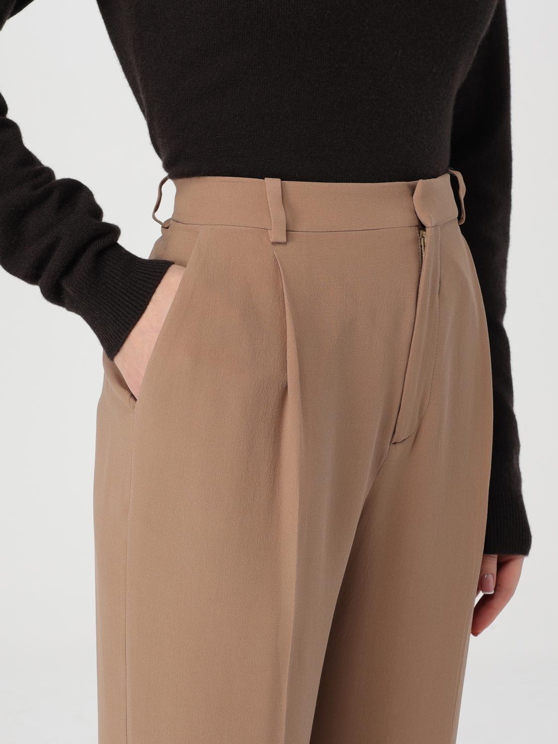 パンツ SAINT LAURENT Women Straight Pants 824389 BEIGE Beige Pleated wool straight-leg pants | SAINT LAURENT | NET