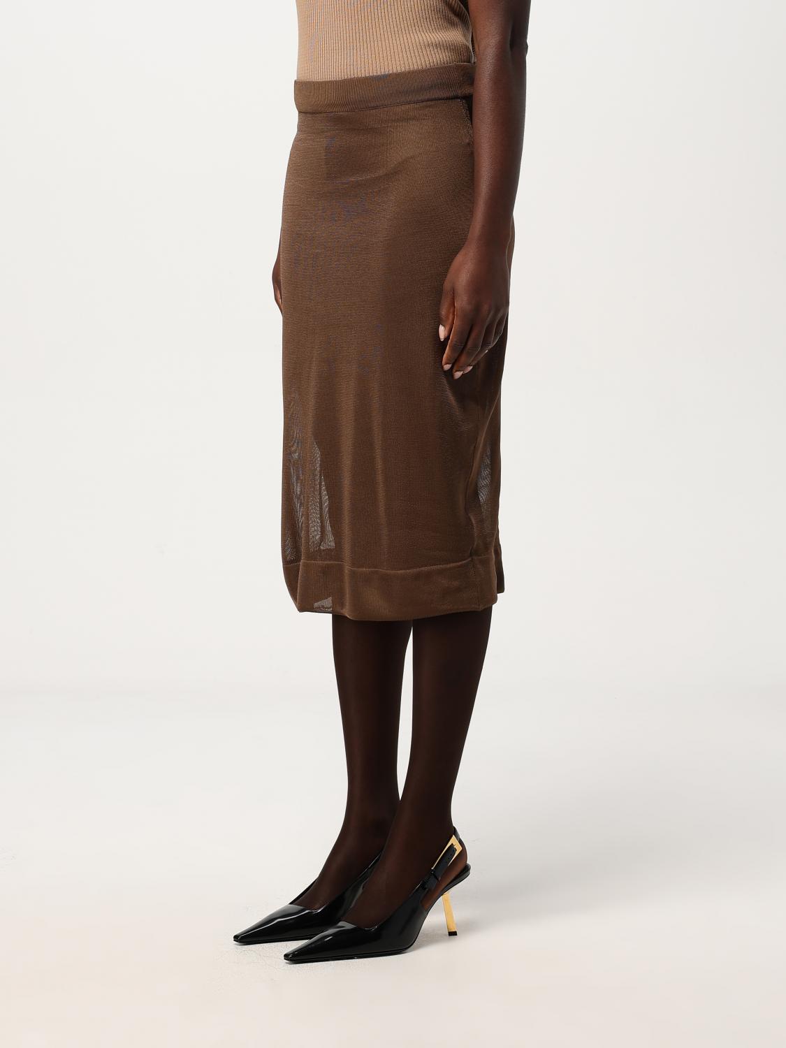 SAINT LAURENT SKIRT: Skirt woman Saint Laurent, Brown - Img 4