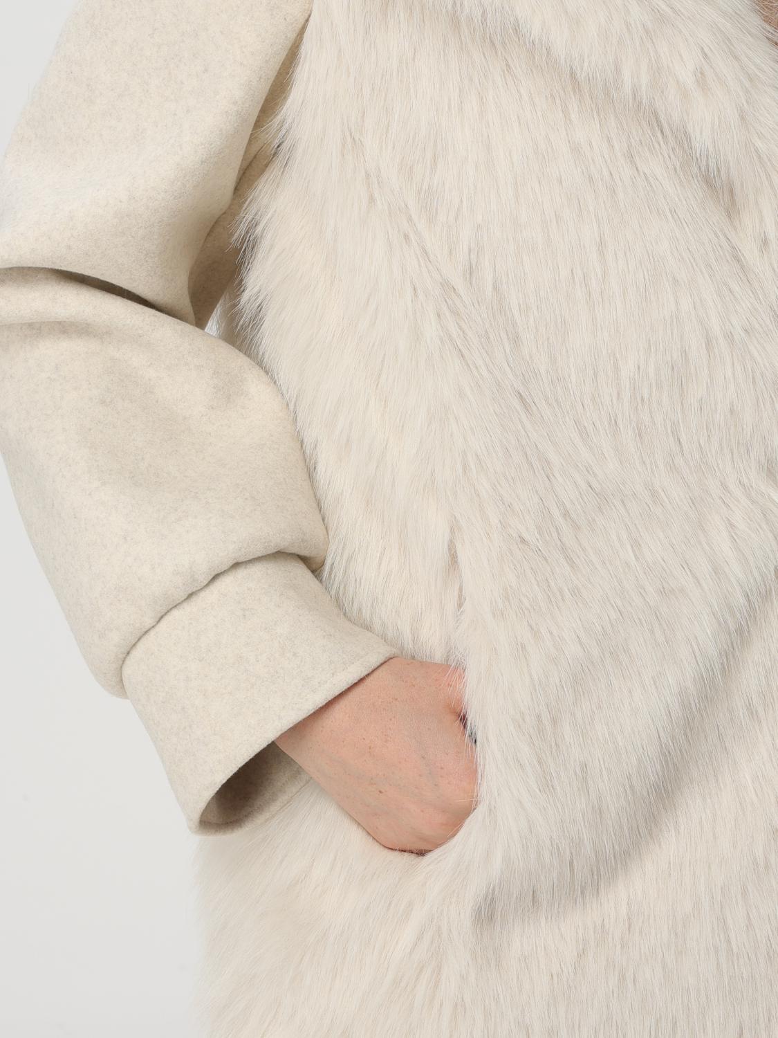 ACTITUDE TWINSET FUR COATS: Coat woman Twinset - Actitude, Cream - Img 4