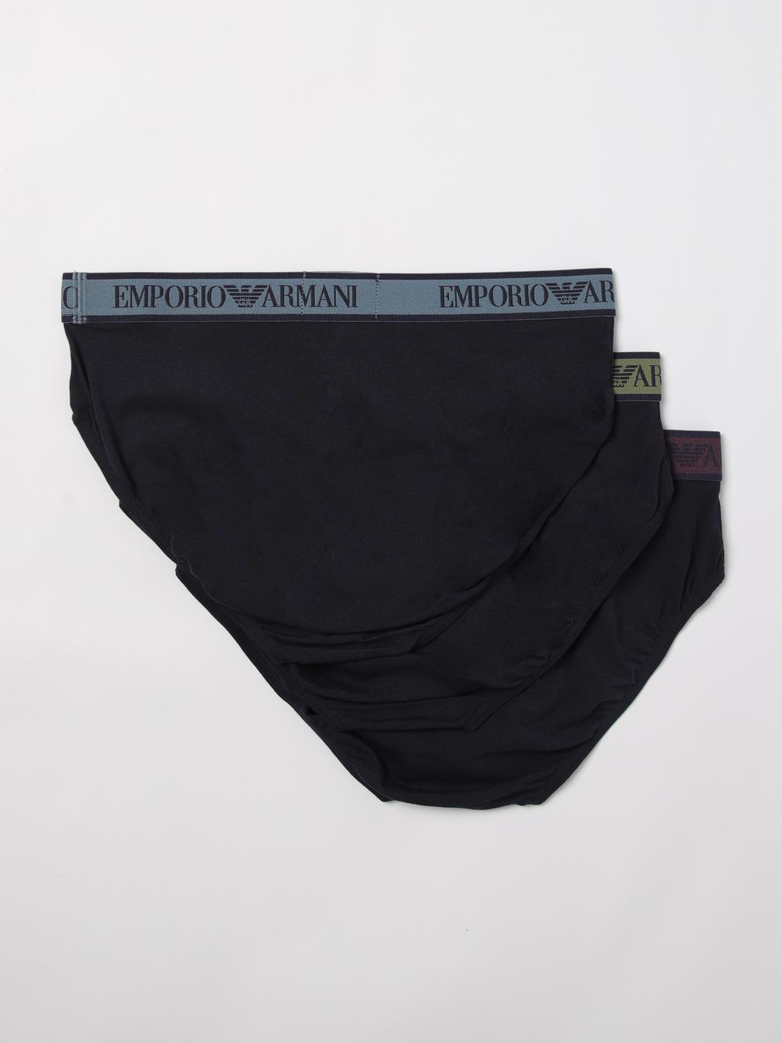 EMPORIO ARMANI UNDERWEAR INTIMO: Set 3 slip Emporio Armani Underwear in cotone stretch , Blue - Img 2