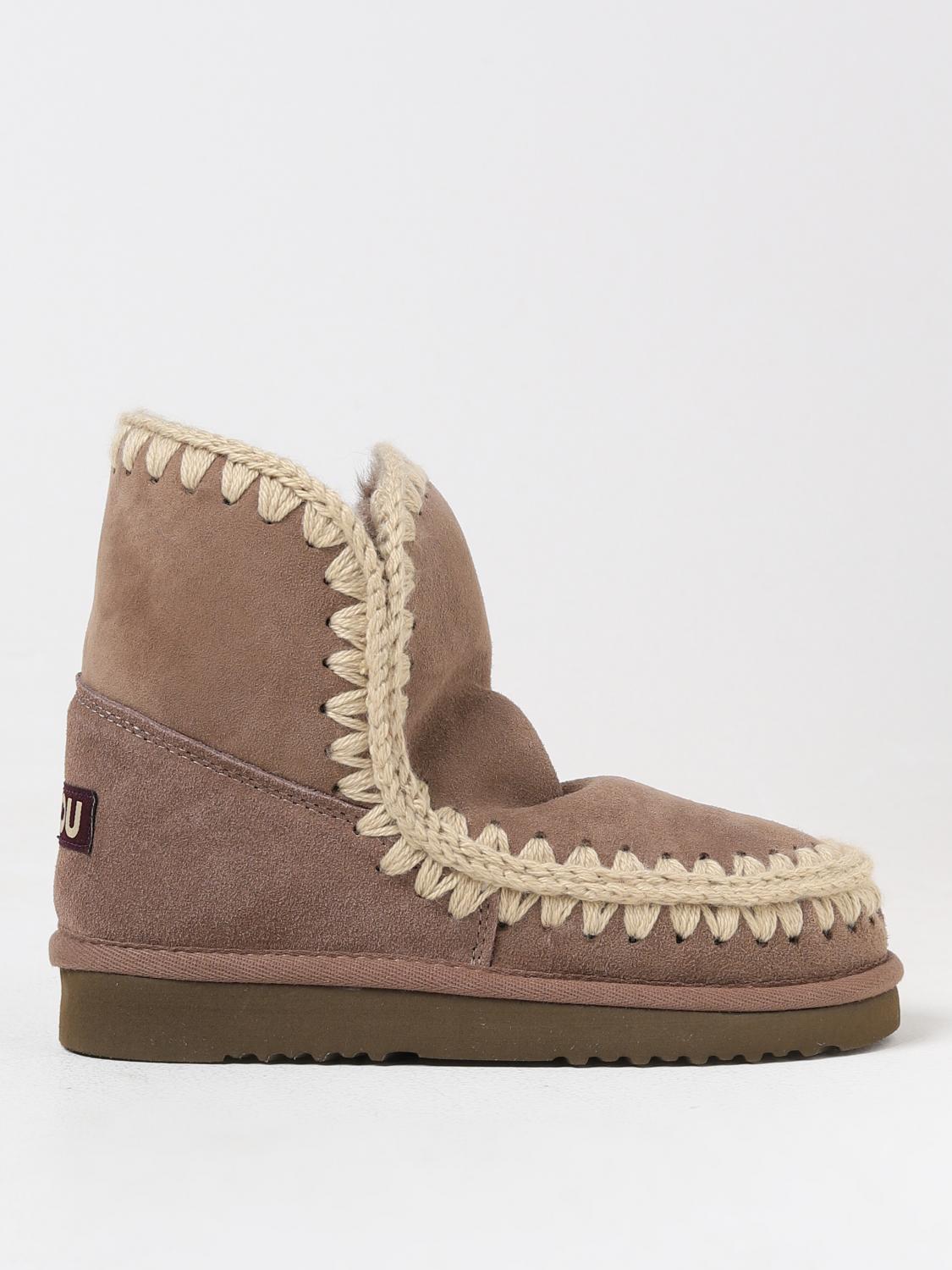 MOU FLAT ANKLE BOOTS: Shoes woman Mou, Beige - Img 1