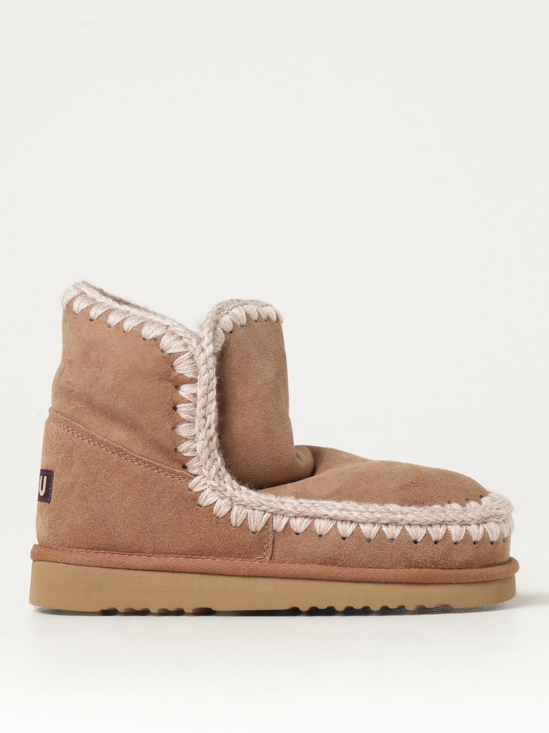 MOU FLAT ANKLE BOOTS: Shoes woman Mou, Camel - Img 1