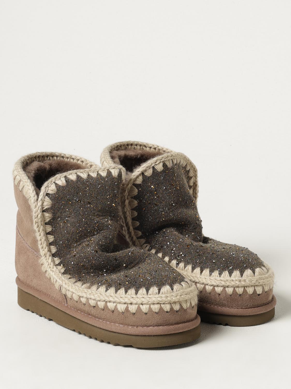 MOU FLAT ANKLE BOOTS: Shoes woman Mou, Beige - Img 2