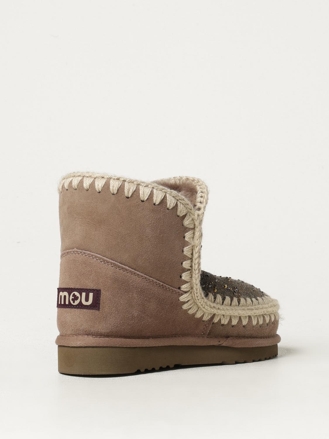 MOU FLAT ANKLE BOOTS: Shoes woman Mou, Beige - Img 3