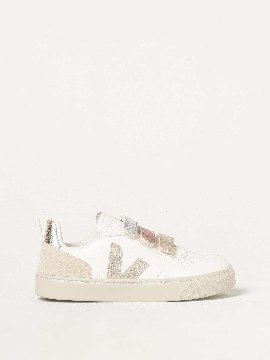 VEJA SNEAKERS: Sneakers V-10 Chromefree Veja in pelle, Bianco - Img 1