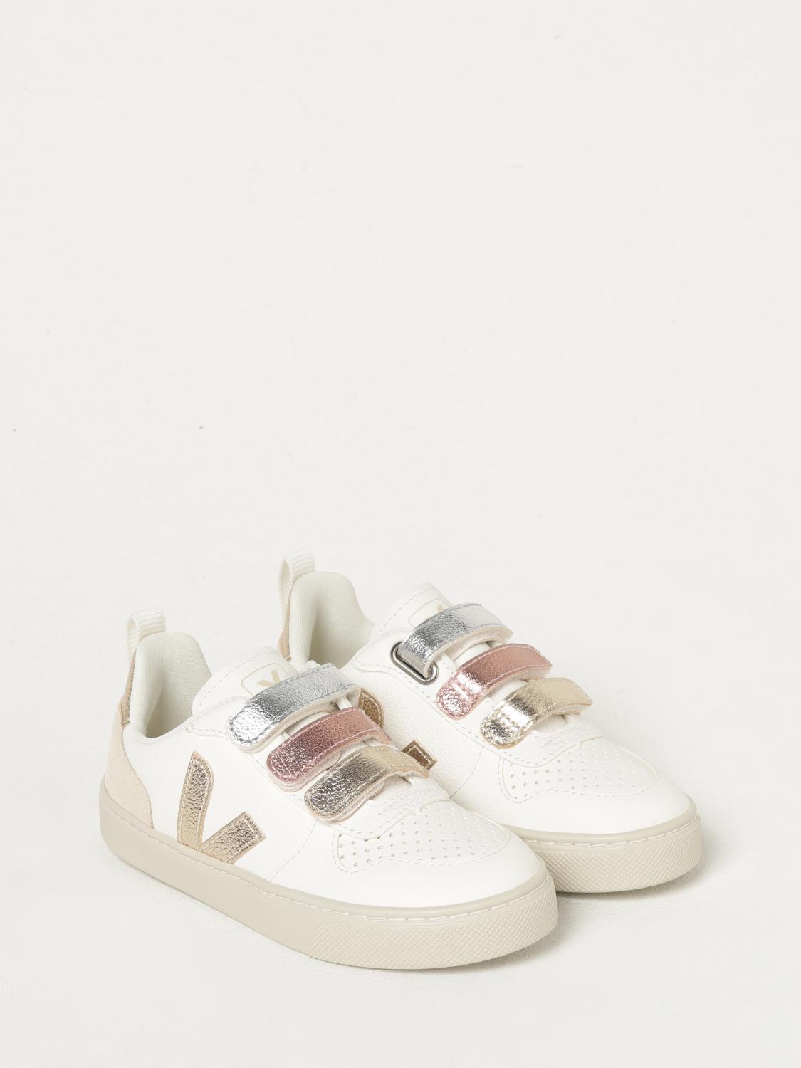 VEJA SNEAKERS: Sneakers V-10 Chromefree Veja in pelle, Bianco - Img 2