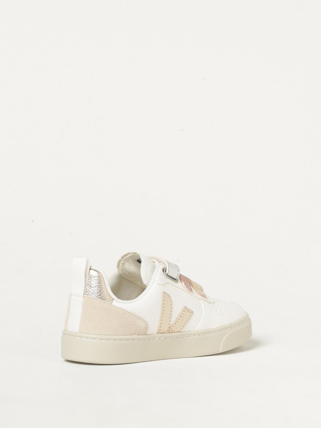 VEJA SNEAKERS: Sneakers V-10 Chromefree Veja in pelle, Bianco - Img 3