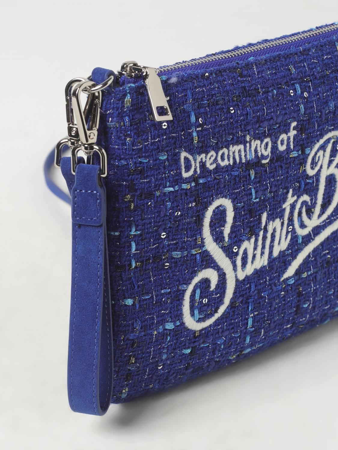 MC2 SAINT BARTH CLUTCH: Clutch Parisienne Mc2 Saint Barth in tweed con paillettes ricamate , Blue - Img 3