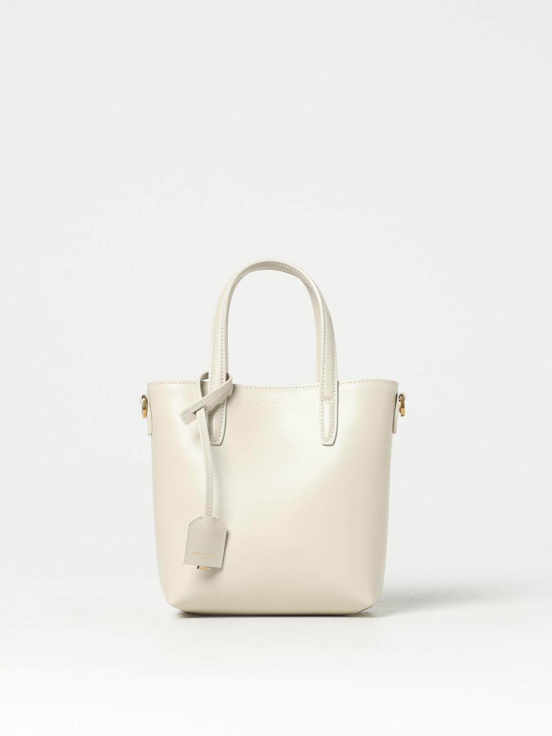 SAINT LAURENT MINI SAC À MAIN: Sac porté épaule femme Saint Laurent, Jaune Crème - Img 1