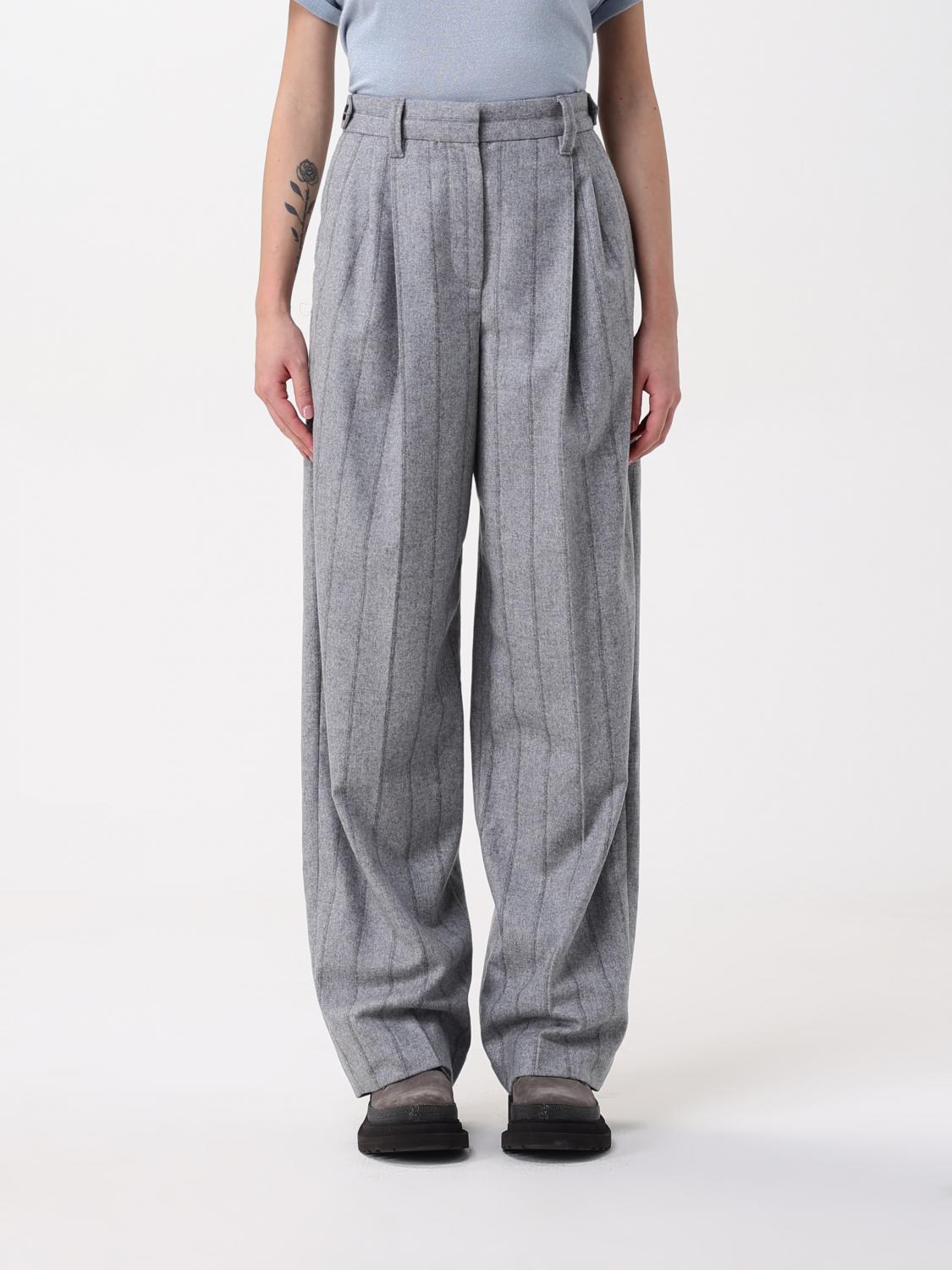 BRUNELLO CUCINELLI PANTALONES: Pantalón mujer Brunello Cucinelli, Gris - Img 1