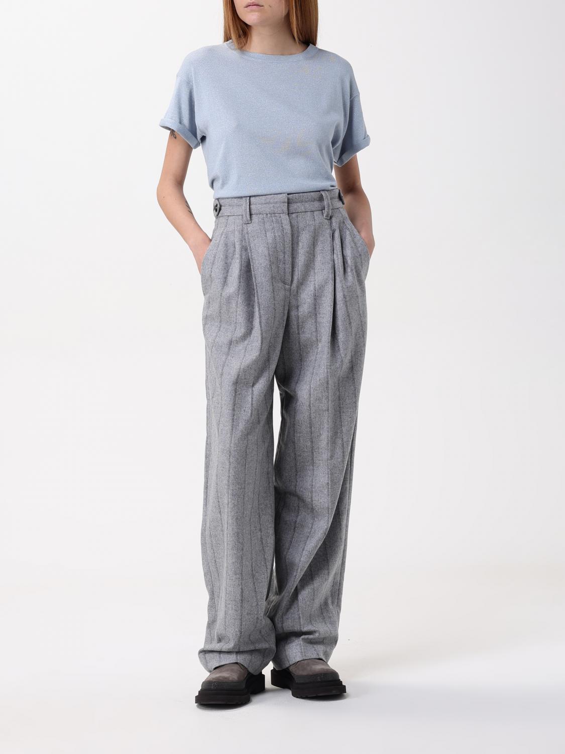 BRUNELLO CUCINELLI PANTALONES: Pantalón mujer Brunello Cucinelli, Gris - Img 2