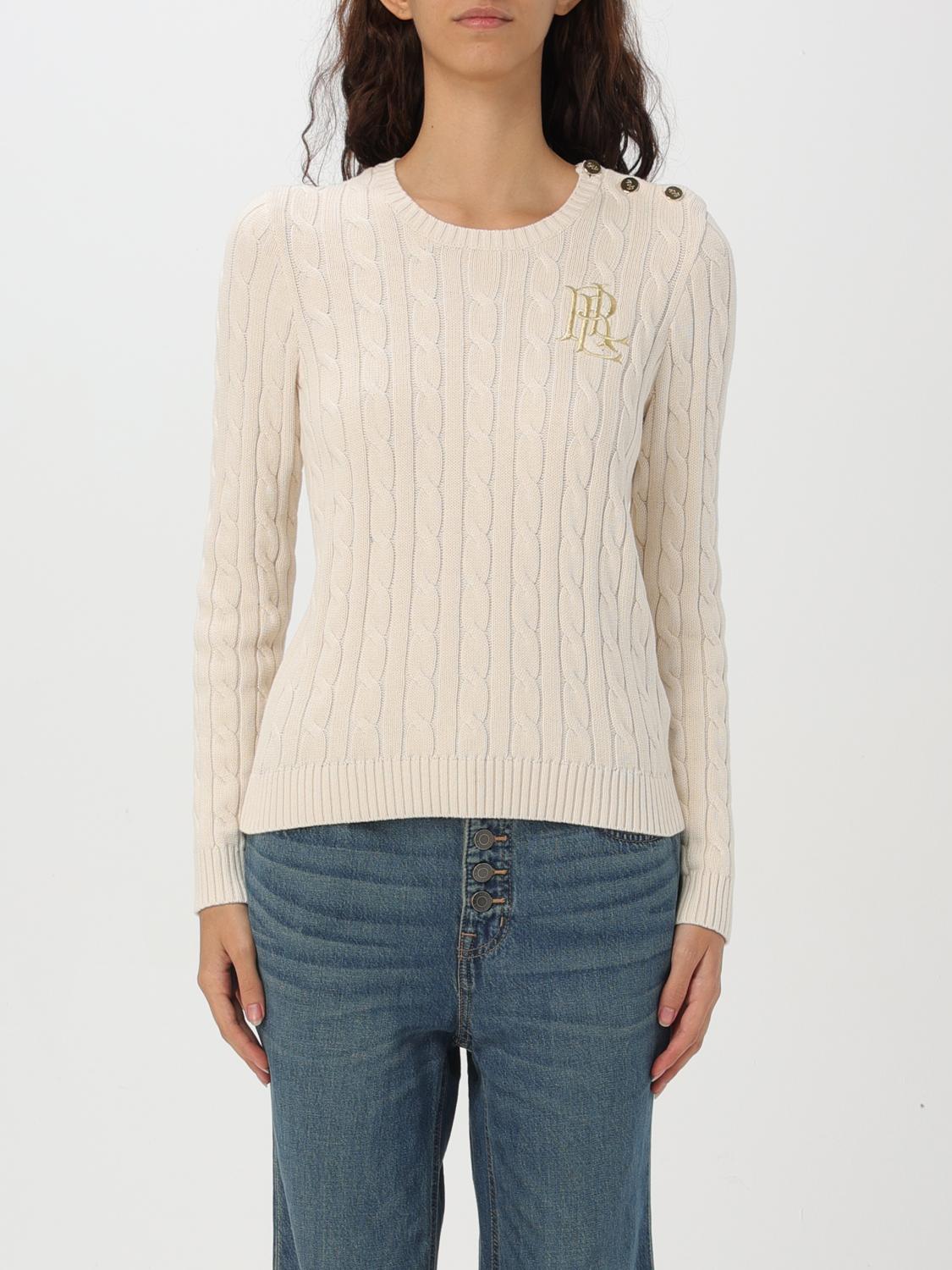 LAUREN RALPH LAUREN MAGLIA: Pullover Lauren Ralph Lauren in maglia di cotone , Panna - Img 1