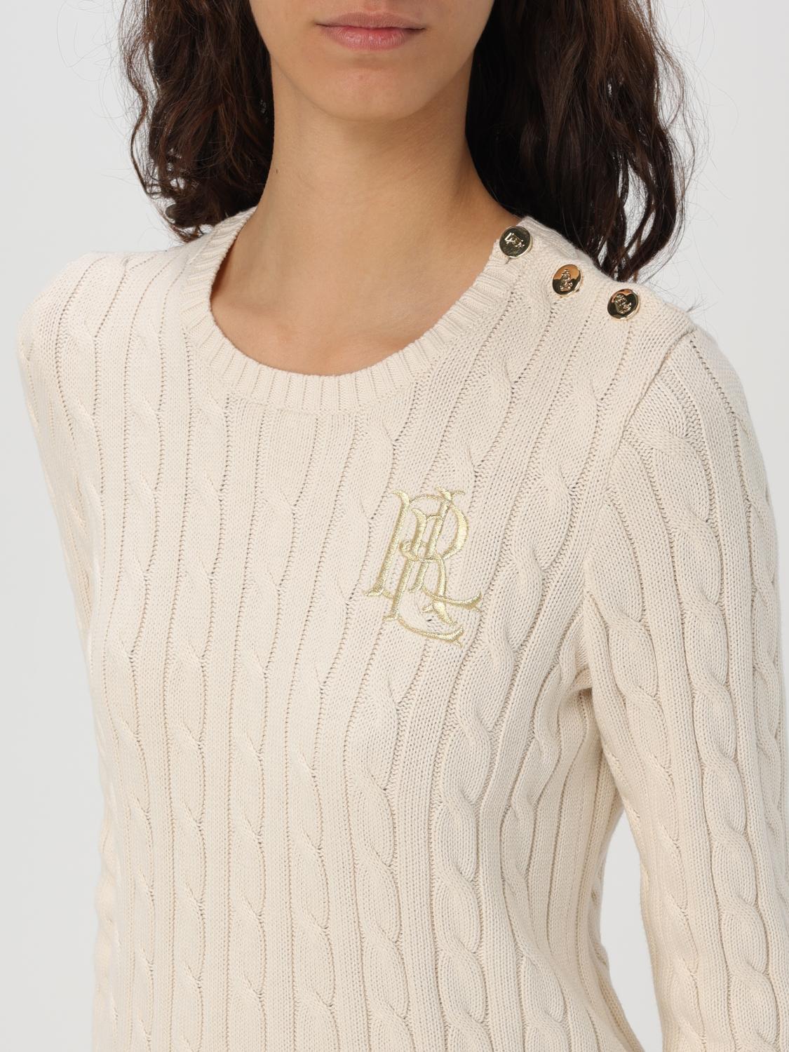 LAUREN RALPH LAUREN MAGLIA: Pullover Lauren Ralph Lauren in maglia di cotone , Panna - Img 3