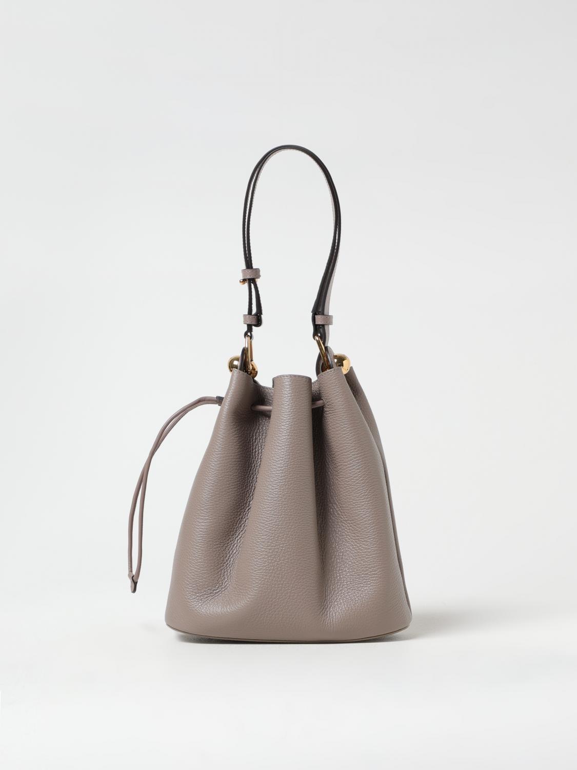 FURLA BORSA A SPALLA: Borsa a secchiello Sfera Furla in pelle a grana , Grigio - Img 1