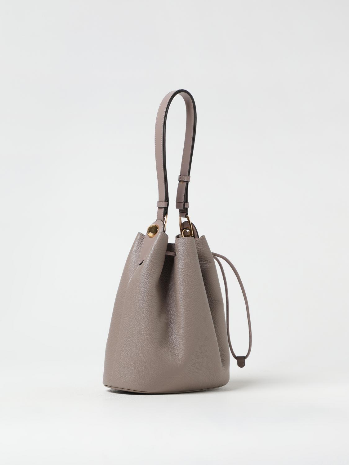 FURLA BORSA A SPALLA: Borsa a secchiello Sfera Furla in pelle a grana , Grigio - Img 2