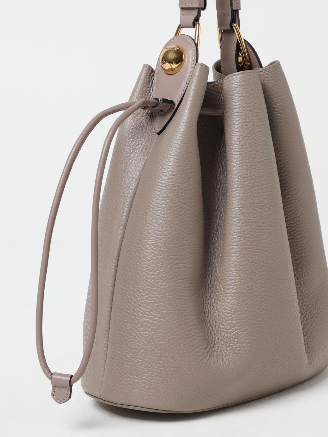 FURLA BORSA A SPALLA: Borsa a secchiello Sfera Furla in pelle a grana , Grigio - Img 3