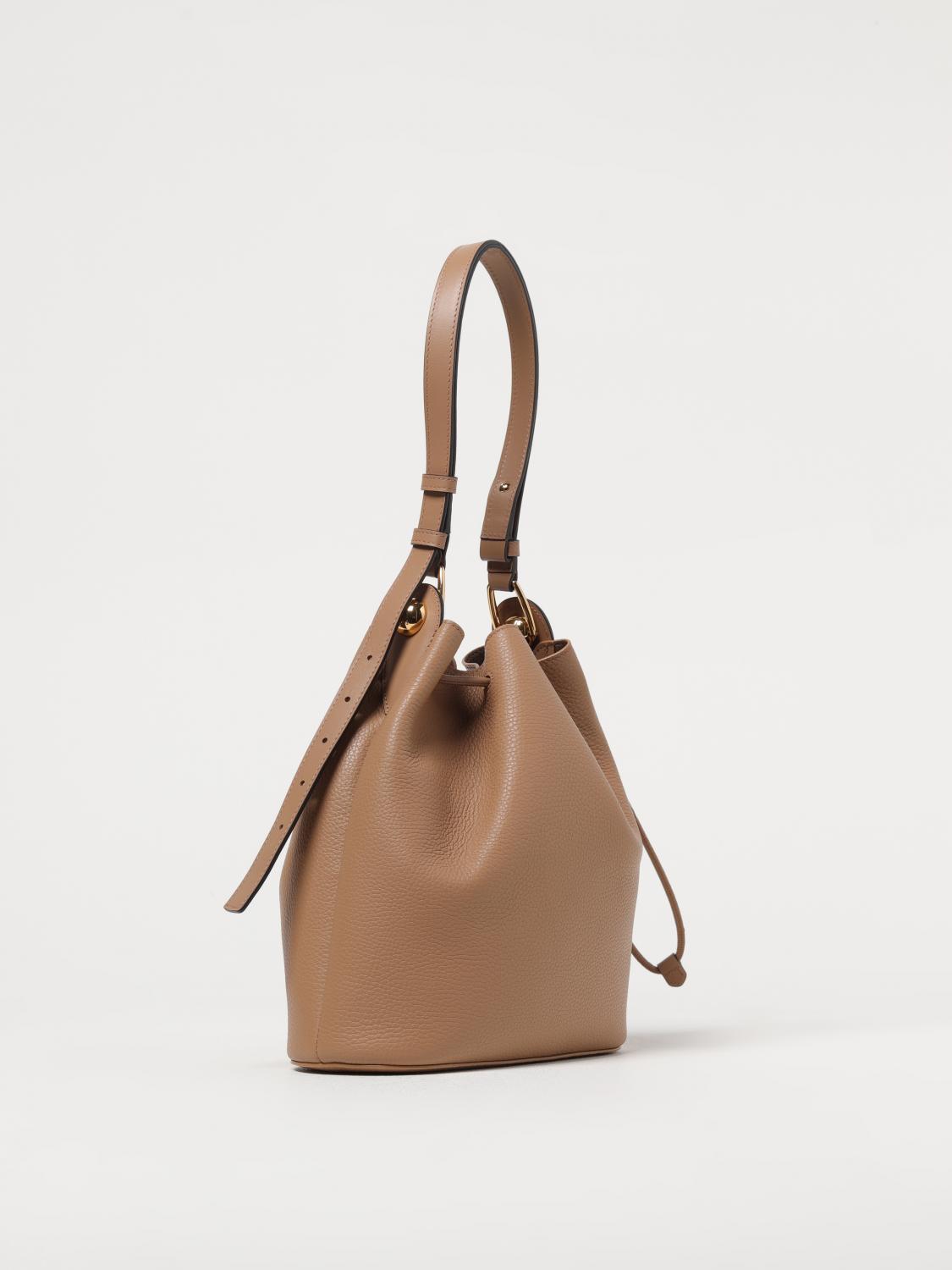 FURLA BORSA A SPALLA: Borsa a secchiello Sfera Furla in pelle a grana , Beige - Img 2
