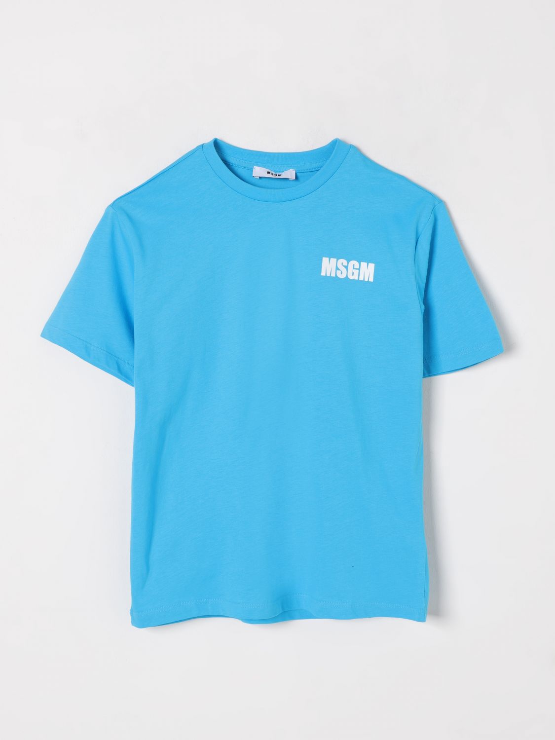 MSGM KIDS T-SHIRT: T-shirt kids MSGM Kids, Turquoise - Img 1