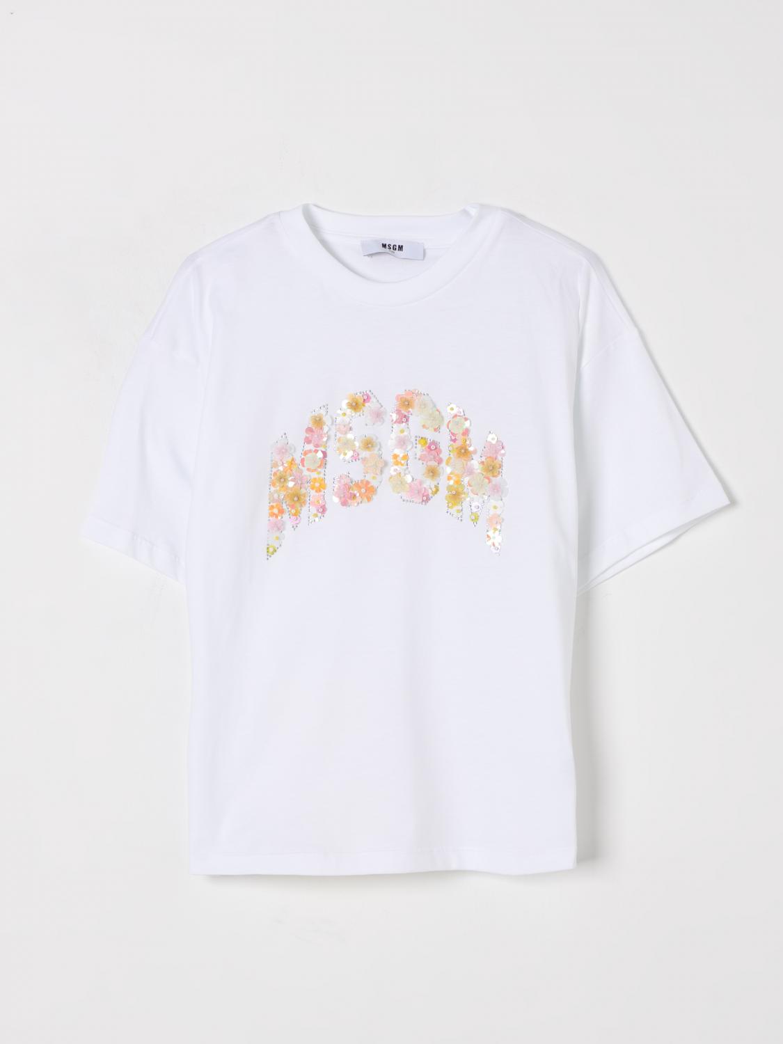 MSGM KIDS T-SHIRT: T-shirt kinder MSGM Kids, Weiß - Img 1