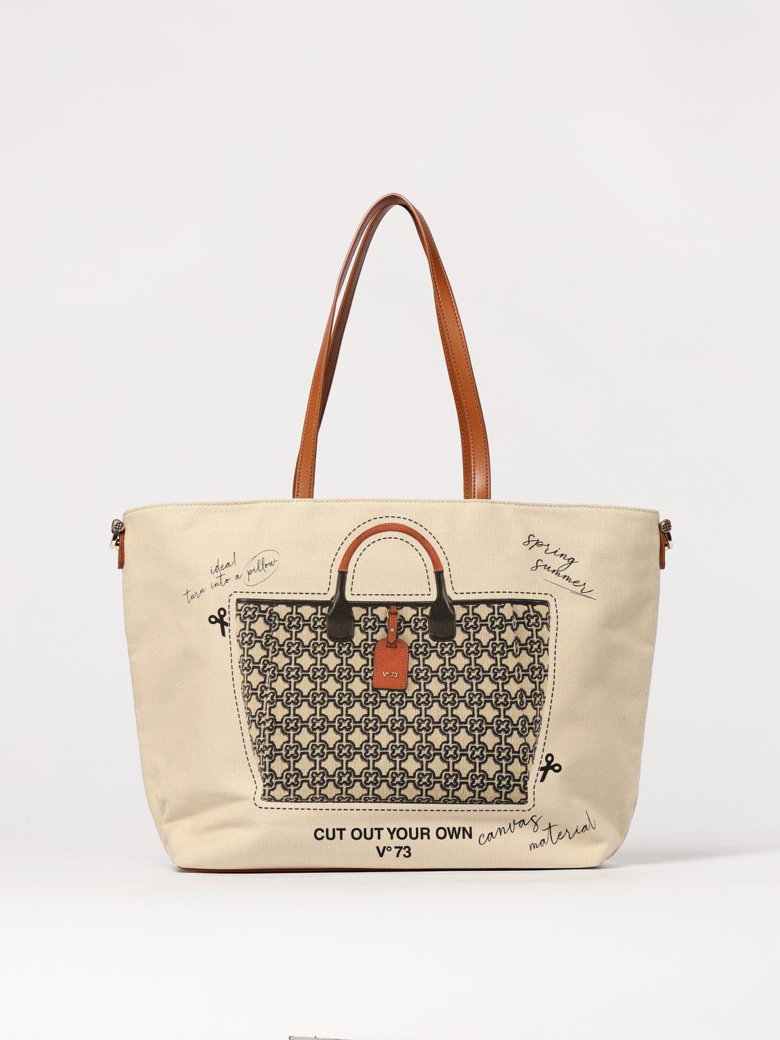 V73 TRAGETASCHE: Schultertasche damen V73, Natural - Img 1
