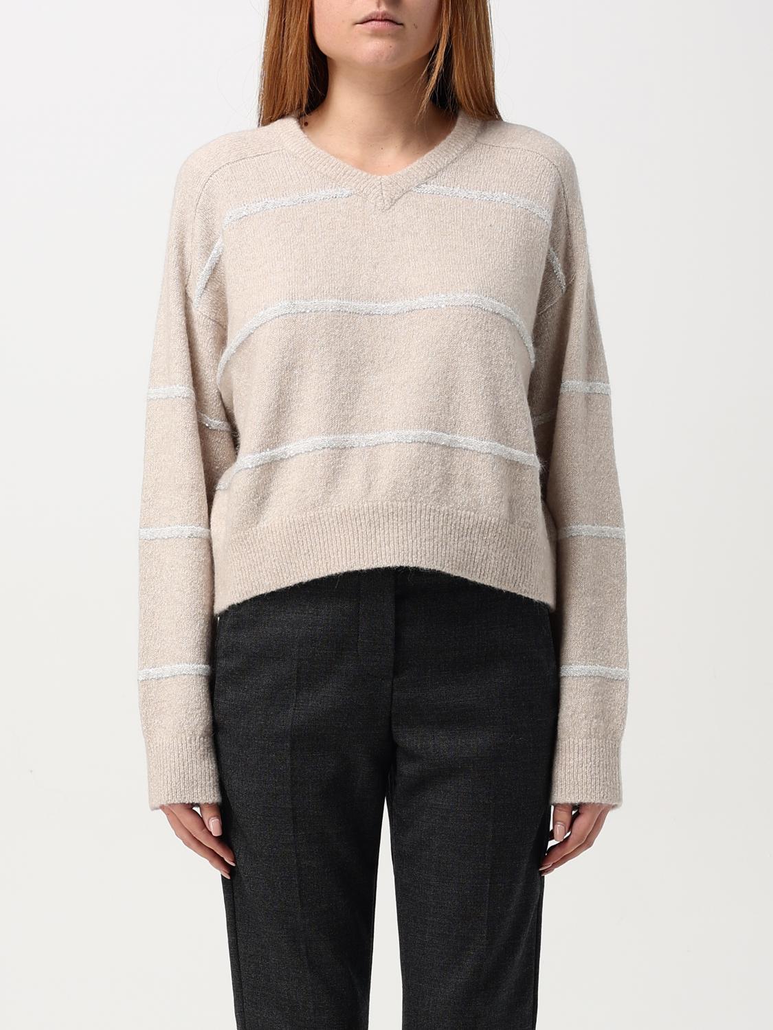 BRUNELLO CUCINELLI MAGLIA: Pullover Brunello Cucinelli in misto lana , Beige - Img 1