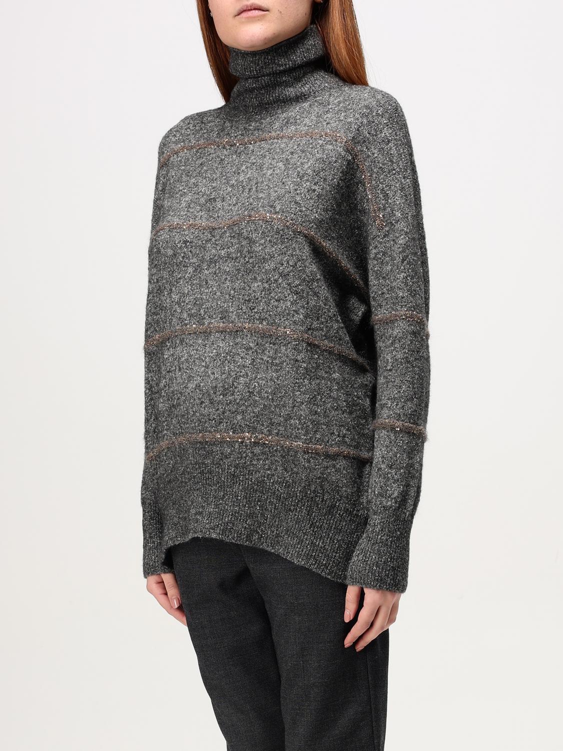 BRUNELLO CUCINELLI MAGLIA: Pullover Brunello Cucinelli in misto lana , Grigio - Img 4