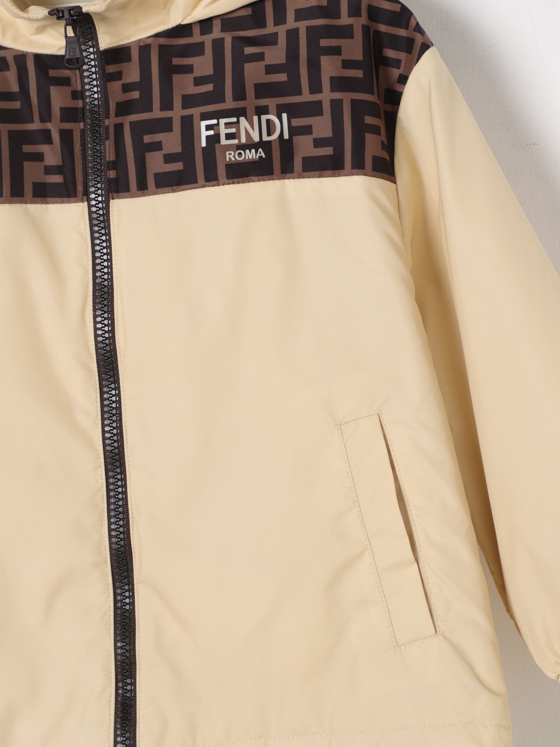 FENDI JACKET: Jacket kids Fendi, Beige - Img 3