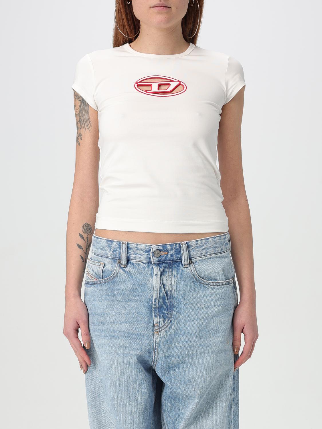 DIESEL T-SHIRT: T-shirt basic Diesel in cotone stretch , Bianco 1 - Img 1