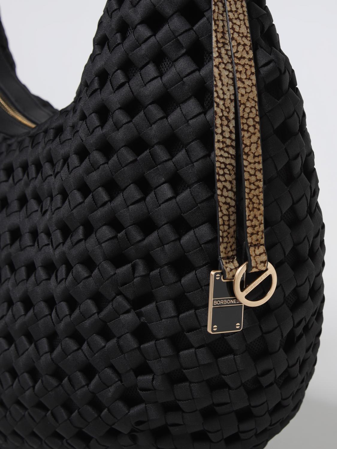BORBONESE SCHULTERTASCHE: Schultertasche damen Borbonese, Schwarz - Img 3