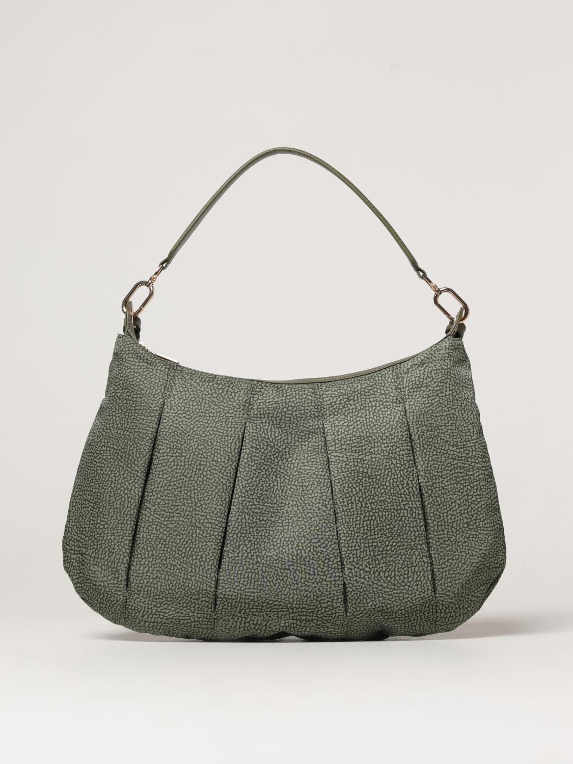 BORBONESE SHOULDER BAG: Shoulder bag woman Borbonese, Green - Img 1