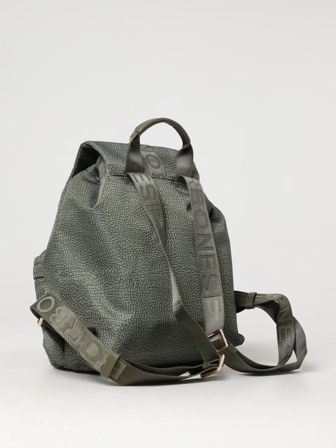 BORBONESE ZAINO: Zaino Cortina Borbonese in nylon riciclato stampato OP, Verde - Img 2