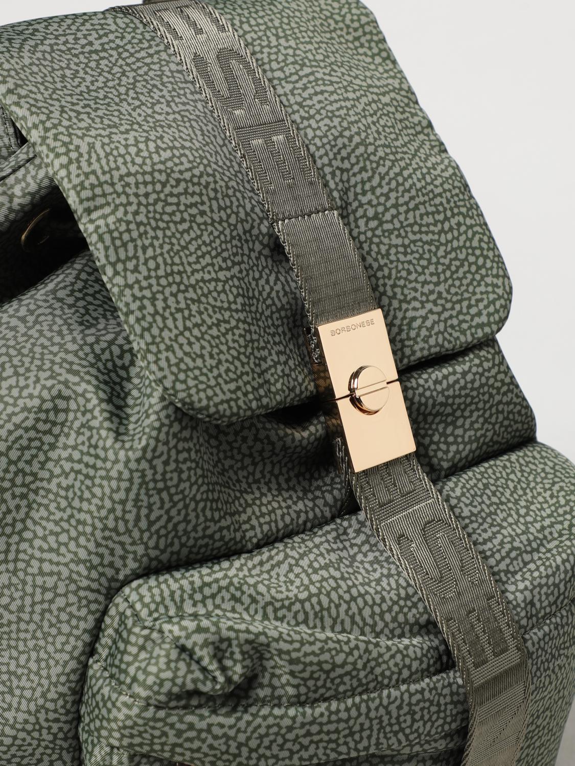 BORBONESE ZAINO: Zaino Cortina Borbonese in nylon riciclato stampato OP, Verde - Img 3