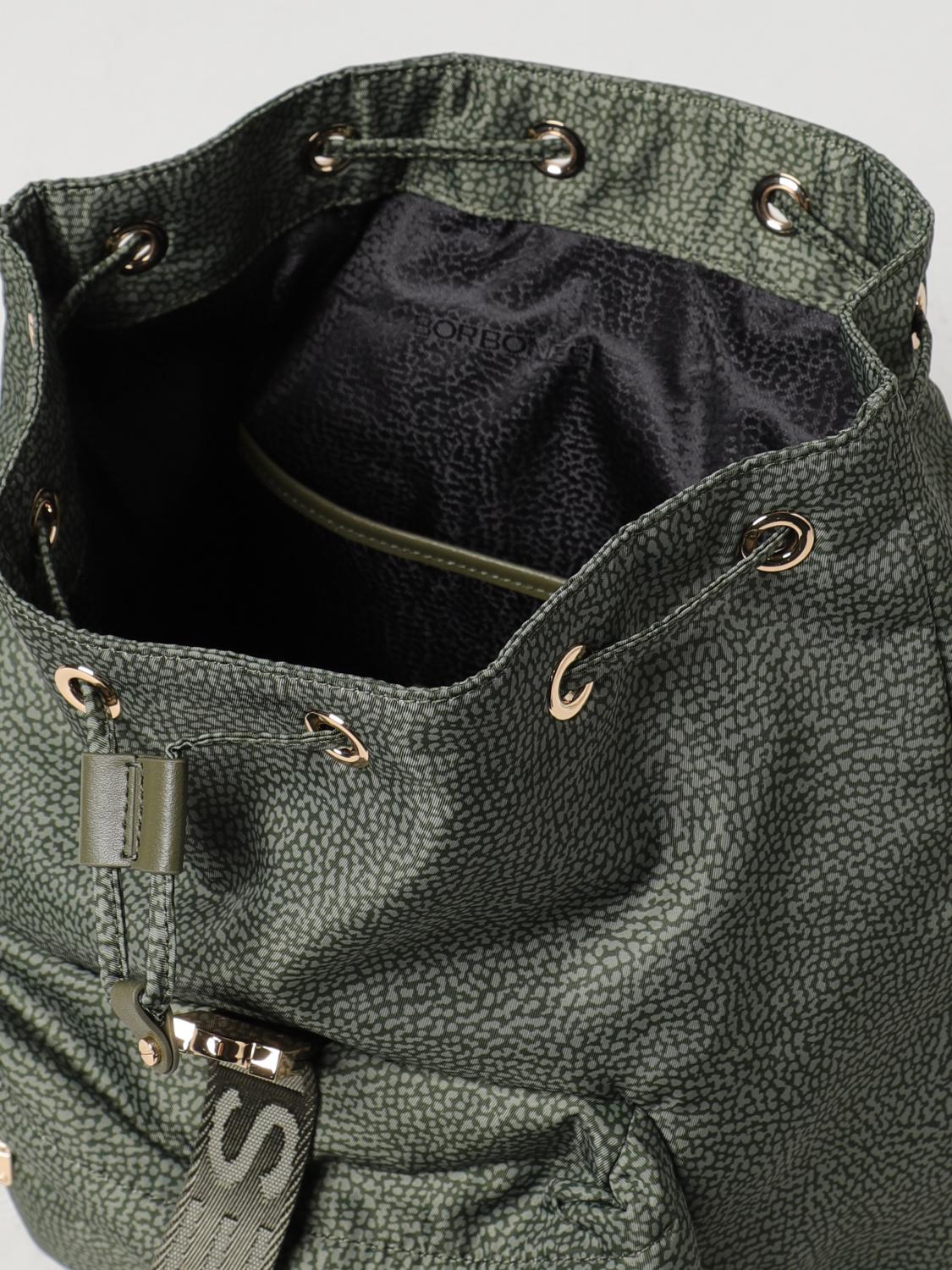BORBONESE ZAINO: Zaino Cortina Borbonese in nylon riciclato stampato OP, Verde - Img 4