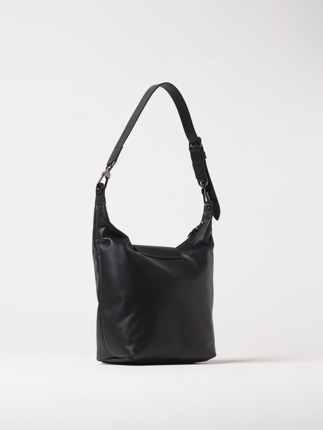 LONGCHAMP BORSA A SPALLA: Borsa M Le Pliage Xtra Longchamp in pelle , Nero - Img 2