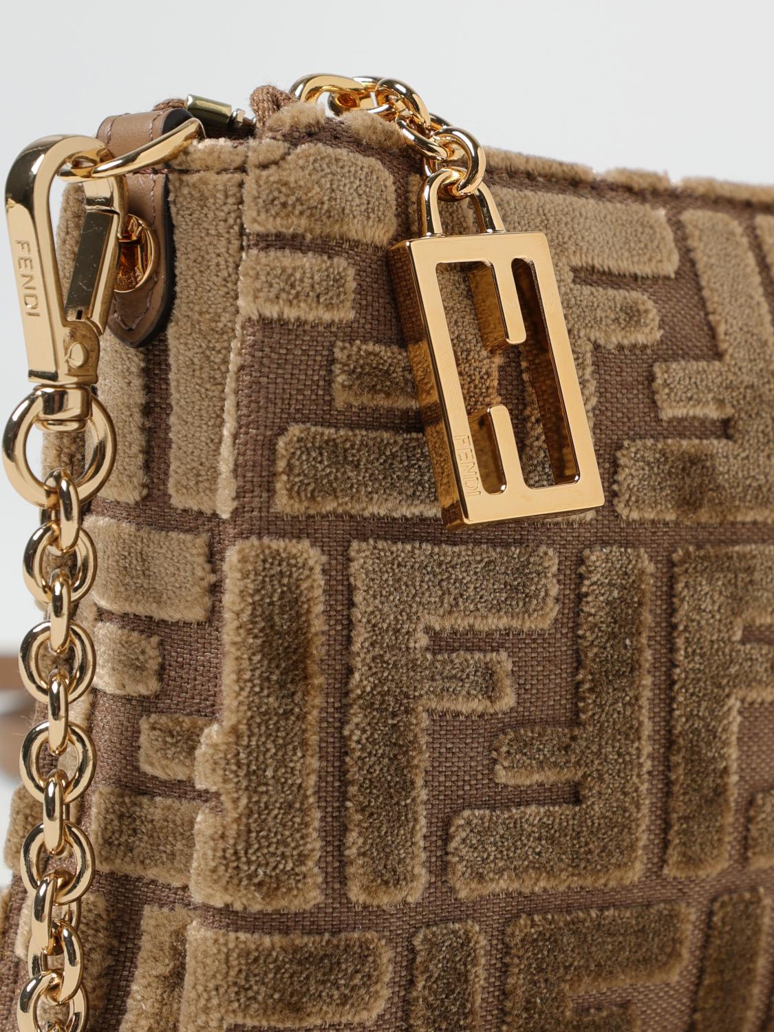 FENDI UMHÄNGETASCHE: Schultertasche damen Fendi, Braun - Img 4